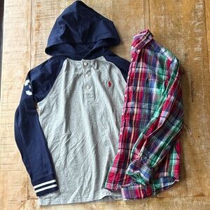 NWOT Ralph Lauren Hoodie and Shirt Set M(10-12)